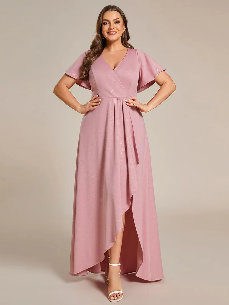 ever MELODÉ|Robe de Soirée élégante à paillettes décolleté en V profond fente sur le devant (Vente Finale)