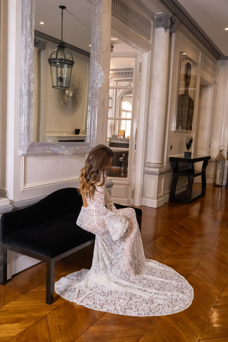 Robe Vivienne à dentelle blanche