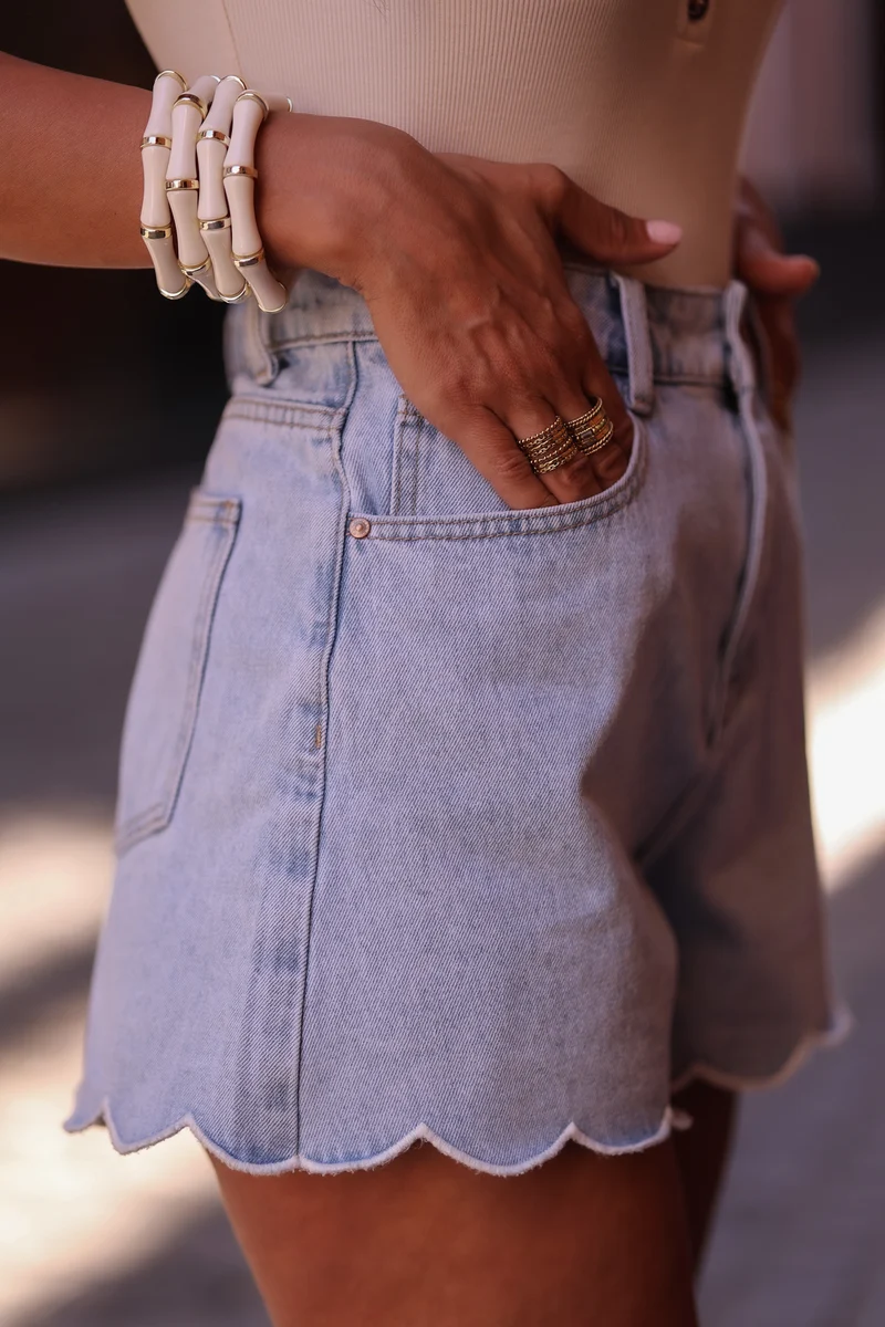 Short en jean Sohan bleu clair