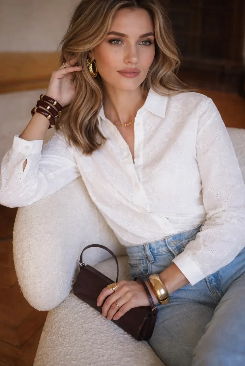 Chemise brodée