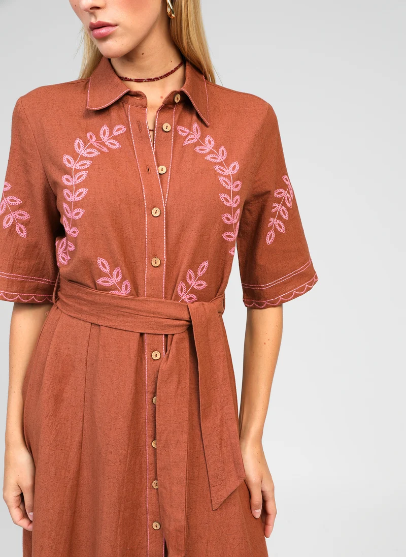 ROBE LONGUE OSMINA caramel