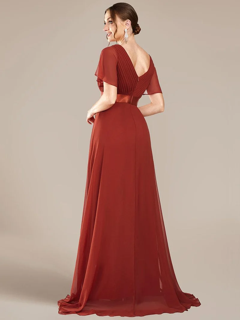ever MONICA|Robe de soirée élégante en mousseline taille haute(Vente Finale)