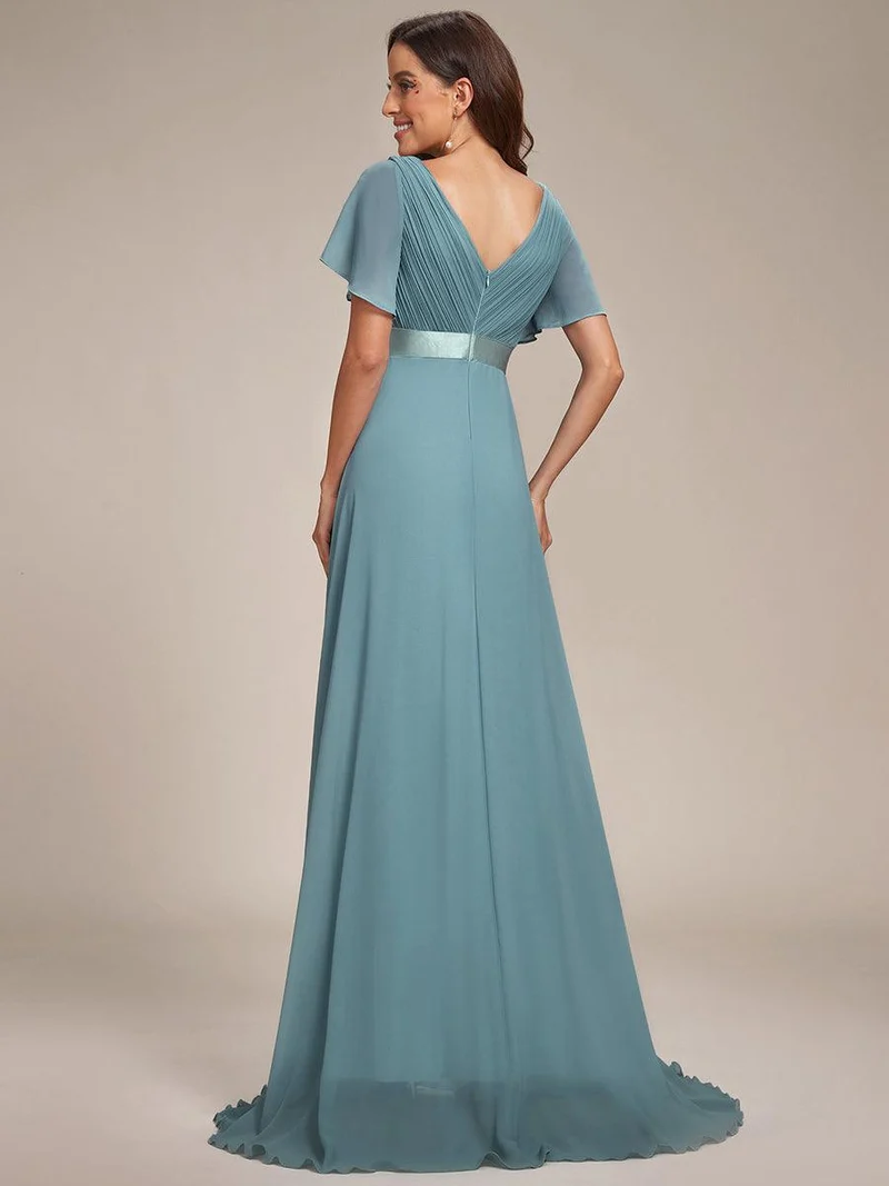 ever MONICA|Robe de soirée élégante en mousseline taille haute(Vente Finale)
