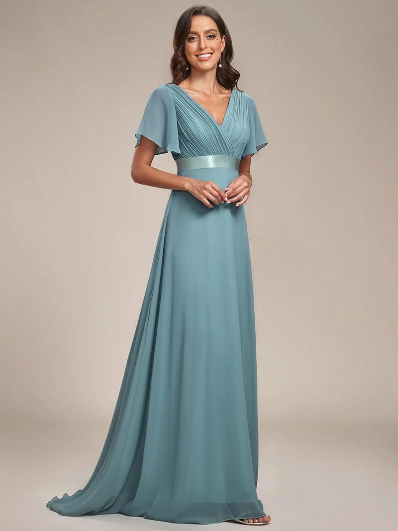 ever MONICA|Robe de soirée élégante en mousseline taille haute(Vente Finale)