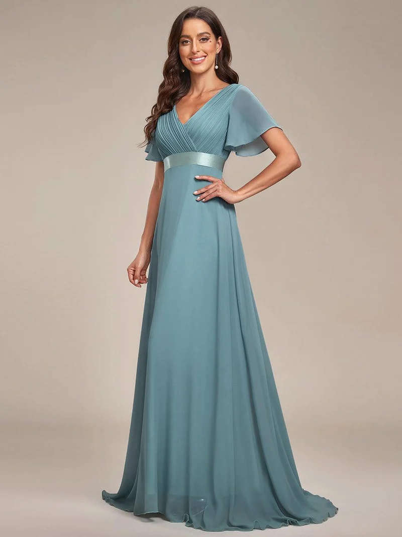 ever MONICA|Robe de soirée élégante en mousseline taille haute(Vente Finale)