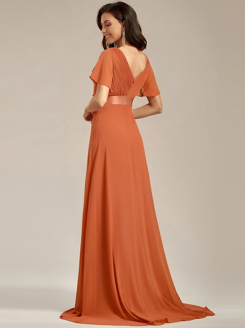 ever MONICA|Robe de soirée élégante en mousseline taille haute(Vente Finale)