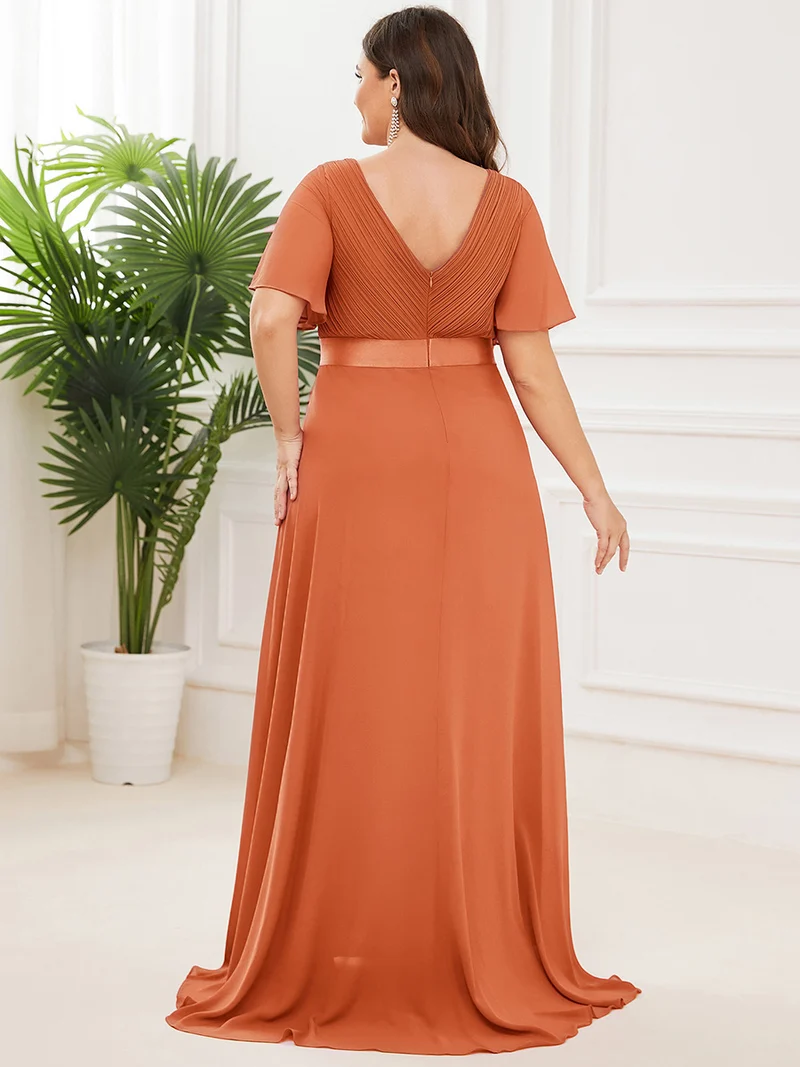 ever MONICA|Robe de soirée élégante en mousseline taille haute(Vente Finale)