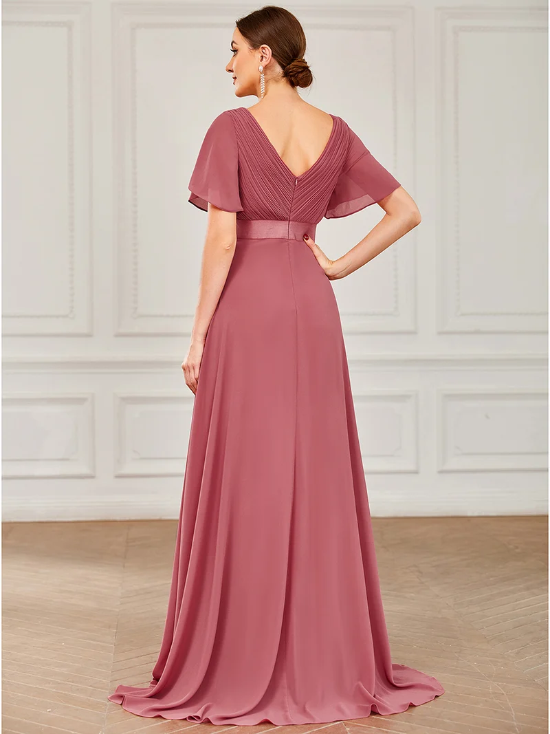 ever MONICA|Robe de soirée élégante en mousseline taille haute(Vente Finale)