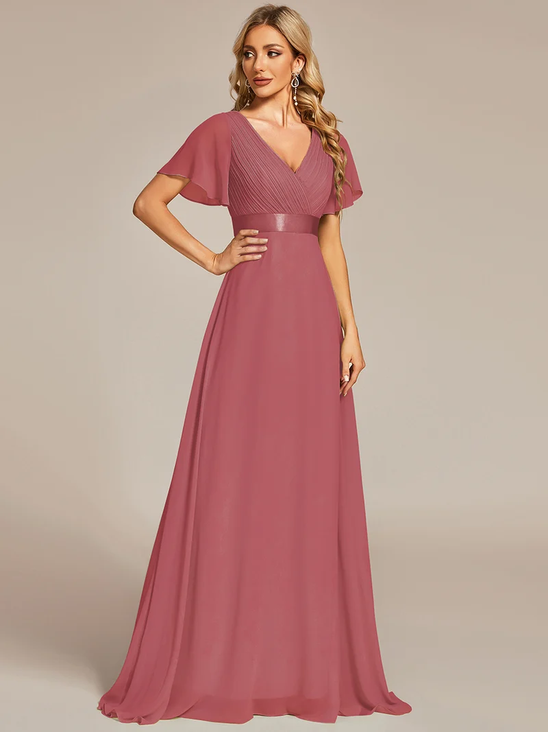 ever MONICA|Robe de soirée élégante en mousseline taille haute(Vente Finale)