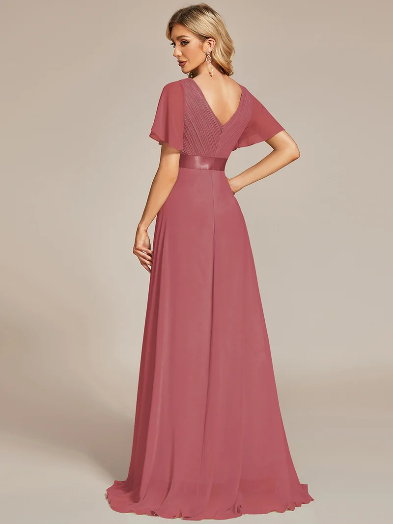 ever MONICA|Robe de soirée élégante en mousseline taille haute(Vente Finale)