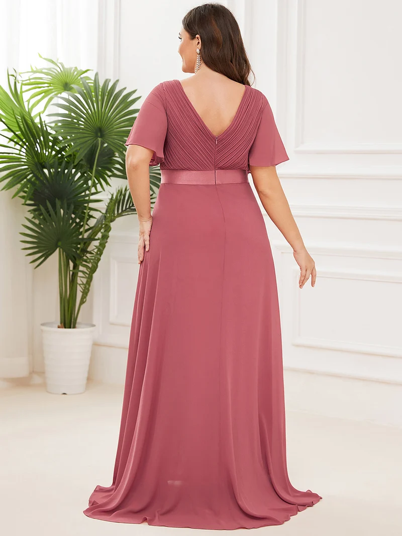 ever MONICA|Robe de soirée élégante en mousseline taille haute(Vente Finale)