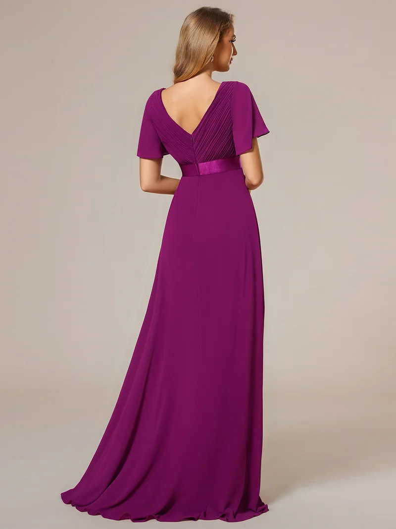 ever MONICA|Robe de soirée élégante en mousseline taille haute(Vente Finale)
