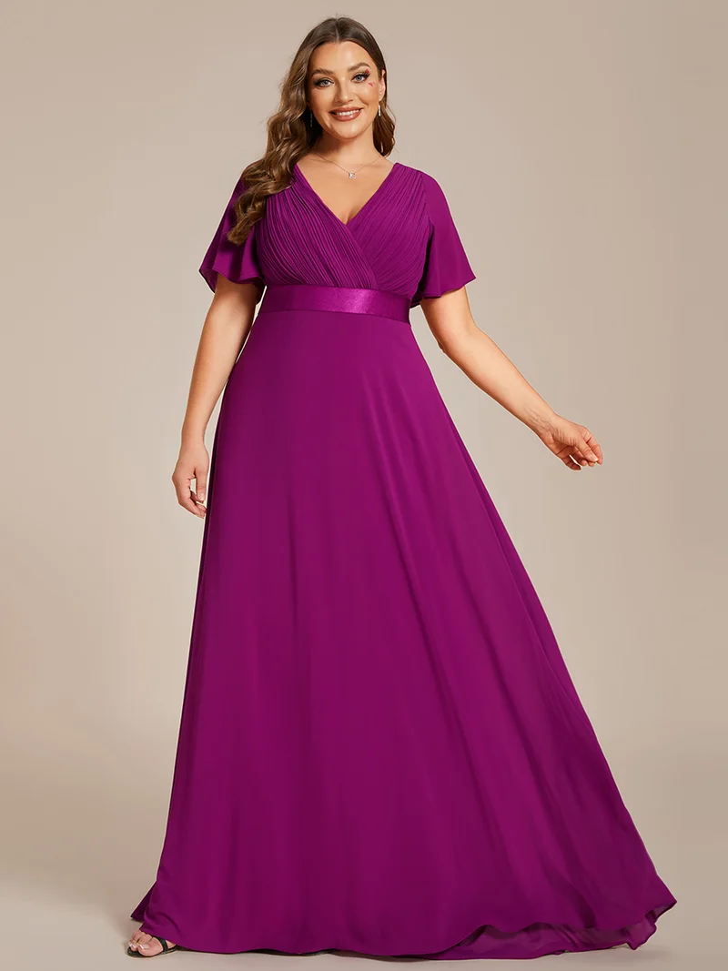 ever MONICA|Robe de soirée élégante en mousseline taille haute(Vente Finale)