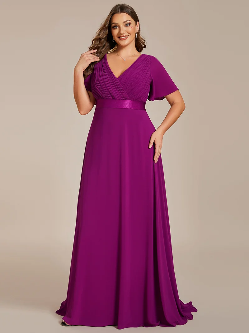 ever MONICA|Robe de soirée élégante en mousseline taille haute(Vente Finale)