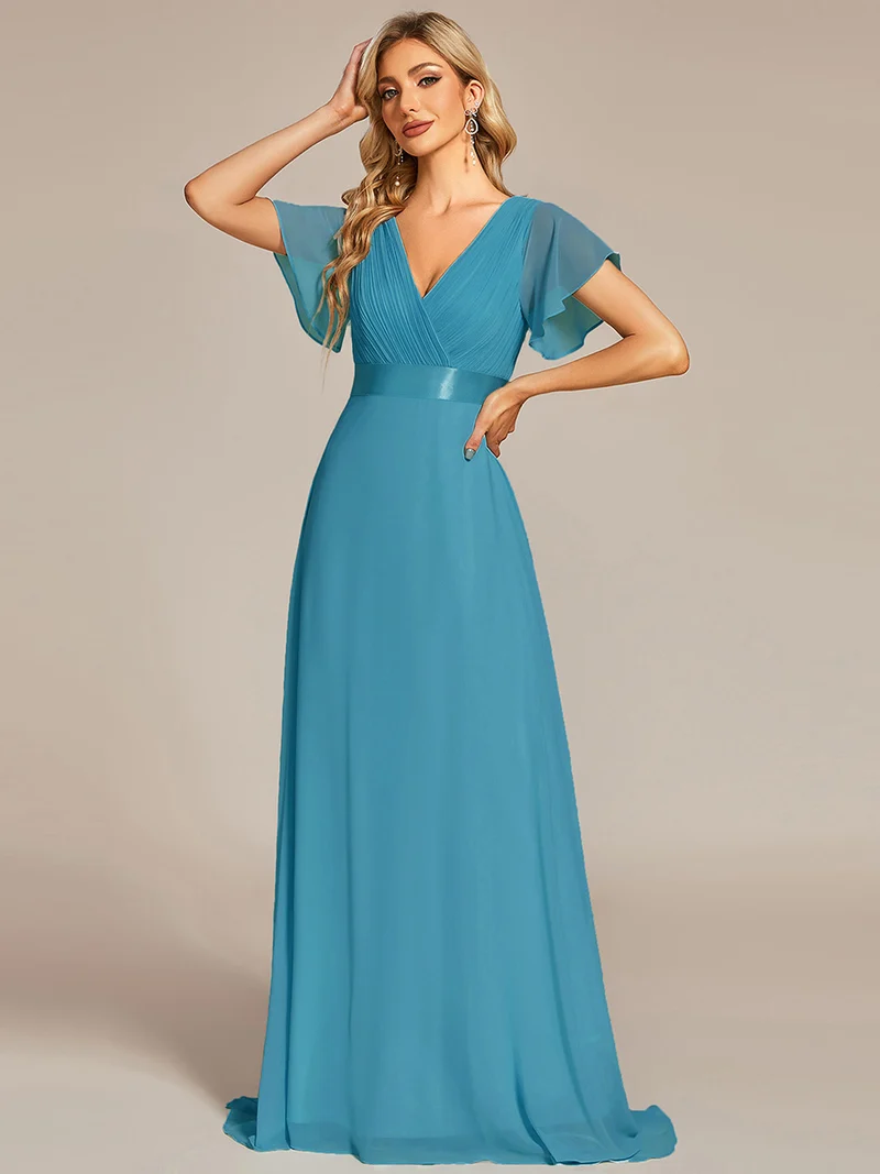 ever MONICA|Robe de soirée élégante en mousseline taille haute(Vente Finale)
