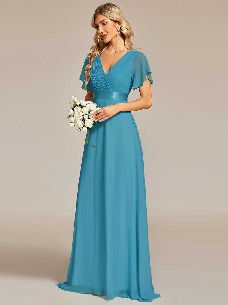 ever MONICA|Robe de soirée élégante en mousseline taille haute(Vente Finale)