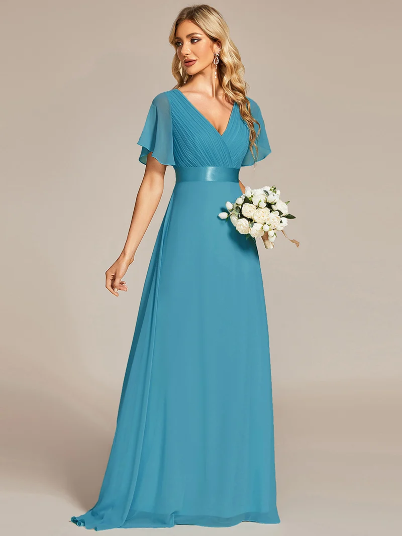 ever MONICA|Robe de soirée élégante en mousseline taille haute(Vente Finale)