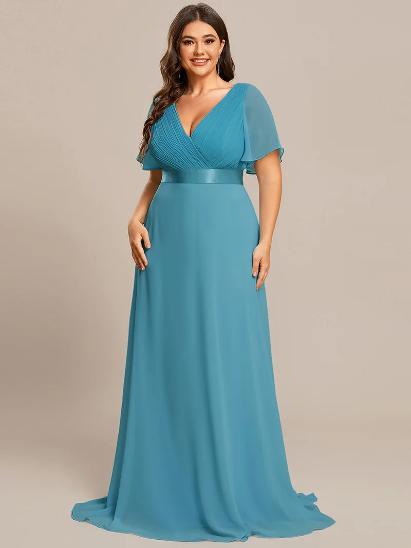ever MONICA|Robe de soirée élégante en mousseline taille haute(Vente Finale)