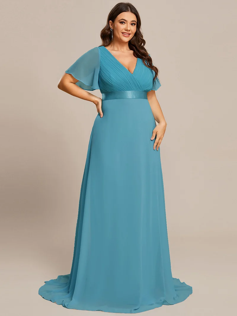 ever MONICA|Robe de soirée élégante en mousseline taille haute(Vente Finale)
