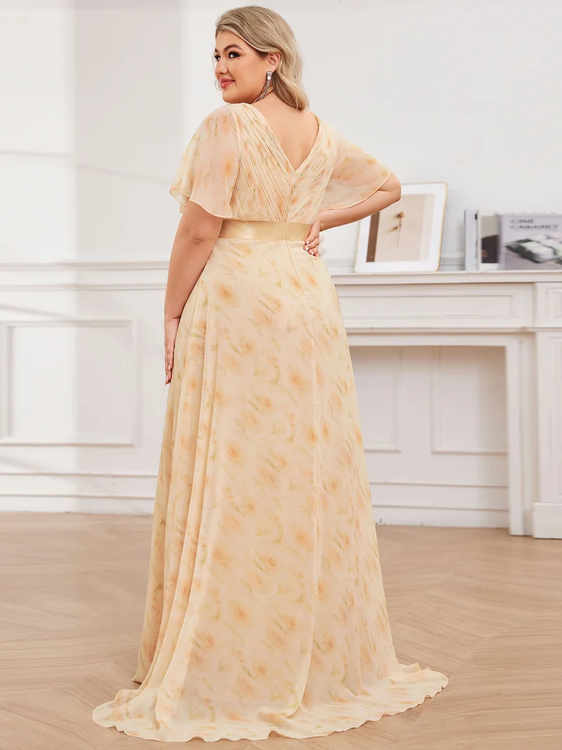 ever MONICA|Robe de soirée élégante en mousseline taille haute(Vente Finale)