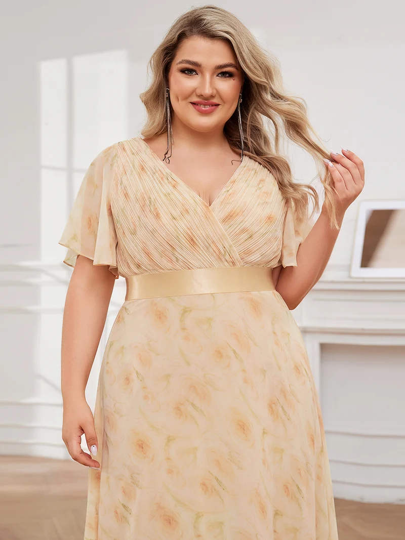 ever MONICA|Robe de soirée élégante en mousseline taille haute(Vente Finale)