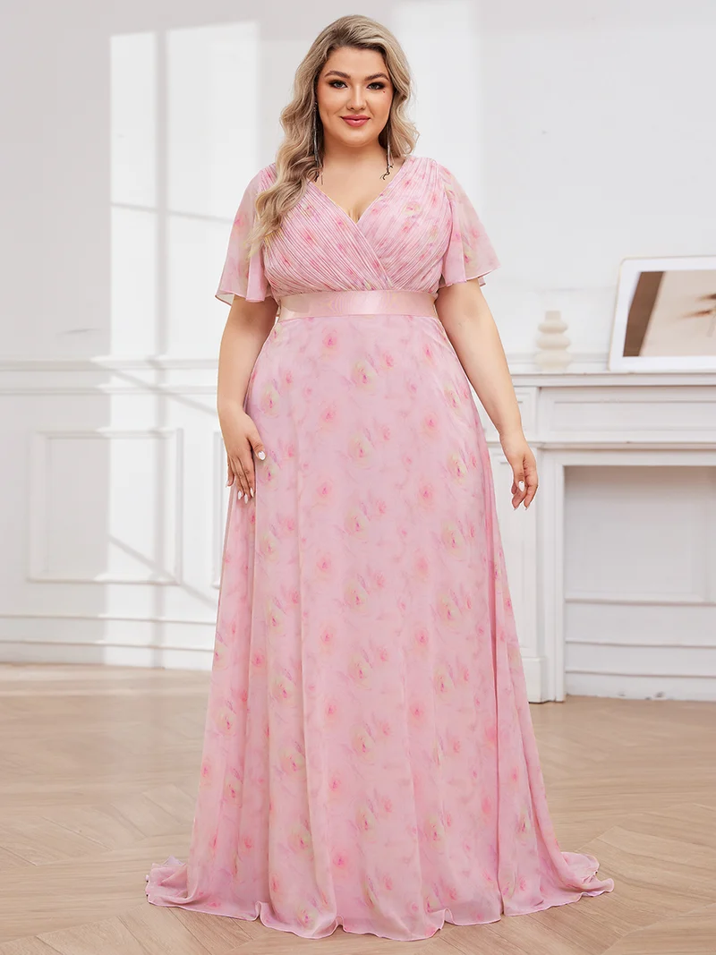 ever MONICA|Robe de soirée élégante en mousseline taille haute(Vente Finale)