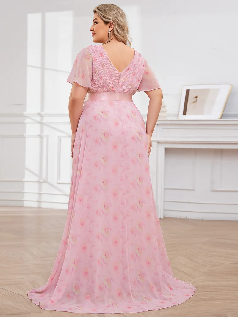 ever MONICA|Robe de soirée élégante en mousseline taille haute(Vente Finale)