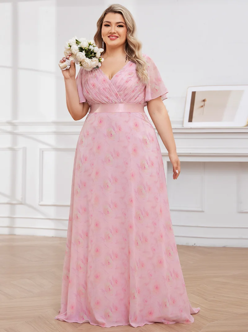 ever MONICA|Robe de soirée élégante en mousseline taille haute(Vente Finale)