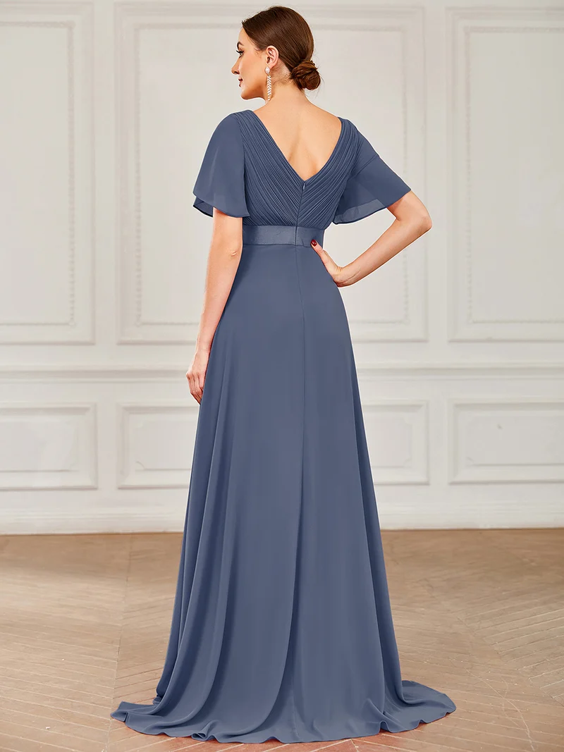ever MONICA|Robe de soirée élégante en mousseline taille haute(Vente Finale)