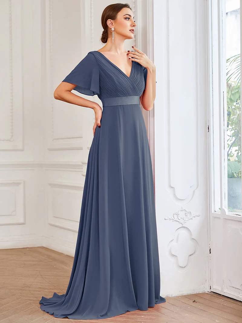 ever MONICA|Robe de soirée élégante en mousseline taille haute(Vente Finale)