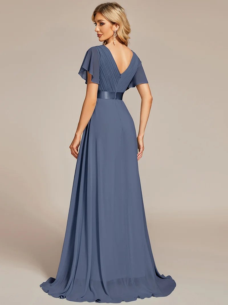 ever MONICA|Robe de soirée élégante en mousseline taille haute(Vente Finale)