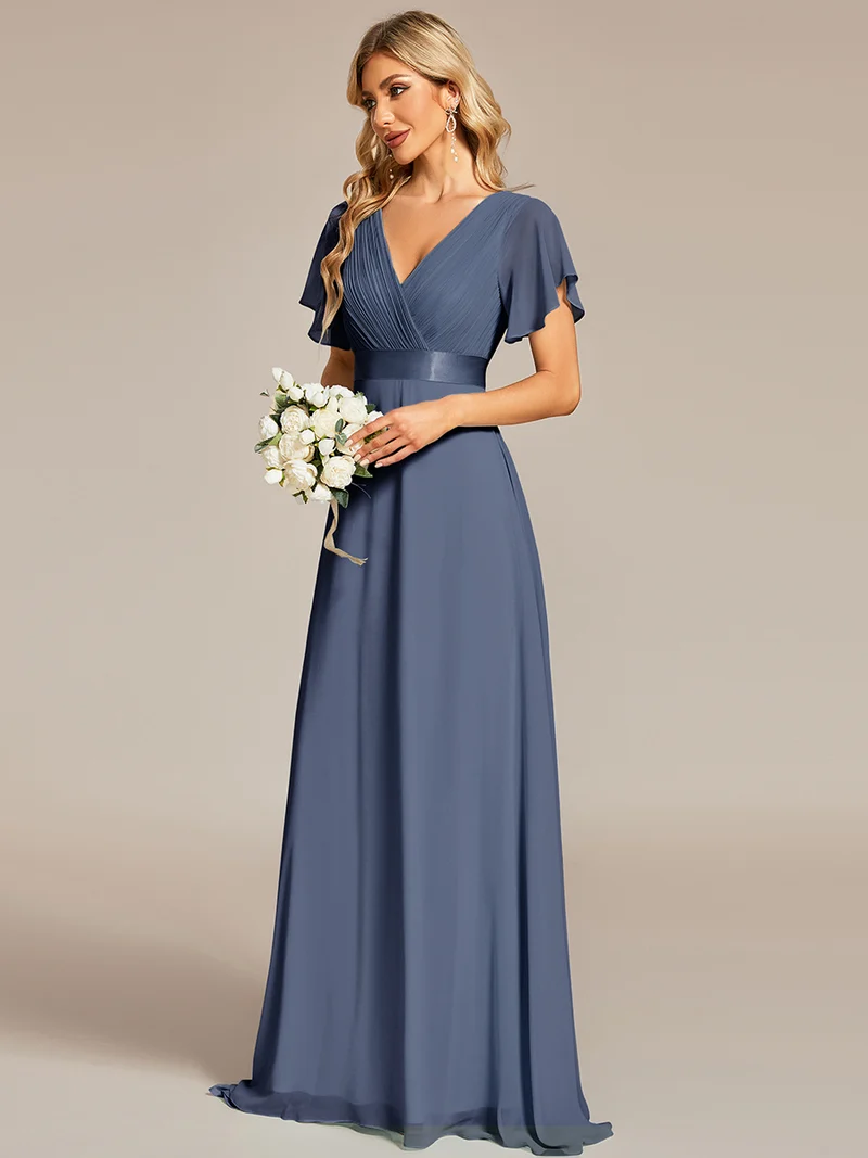 ever MONICA|Robe de soirée élégante en mousseline taille haute(Vente Finale)