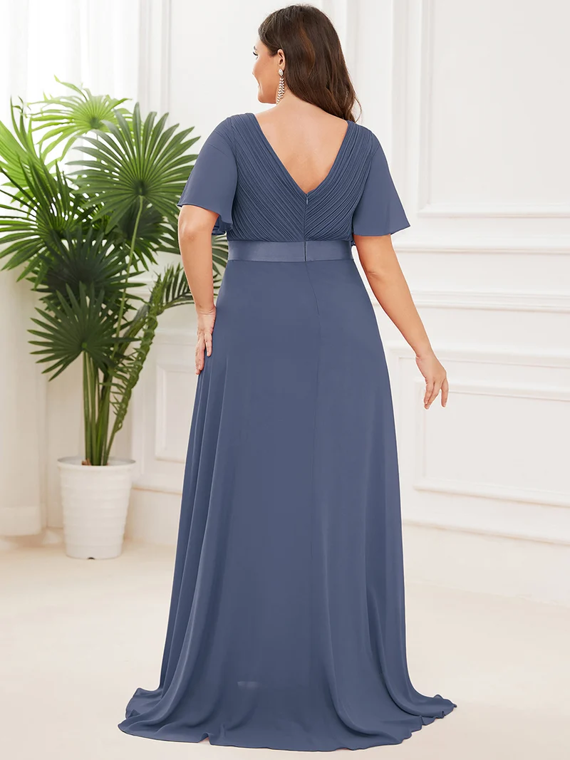 ever MONICA|Robe de soirée élégante en mousseline taille haute(Vente Finale)