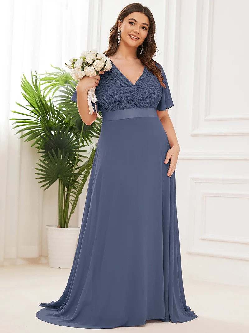 ever MONICA|Robe de soirée élégante en mousseline taille haute(Vente Finale)