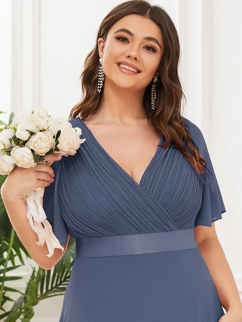 ever MONICA|Robe de soirée élégante en mousseline taille haute(Vente Finale)