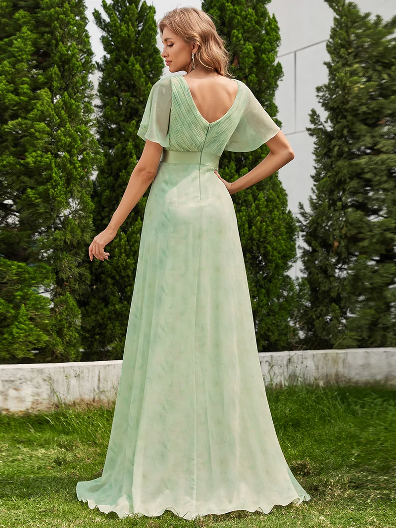ever MONICA|Robe de soirée élégante en mousseline taille haute(Vente Finale)