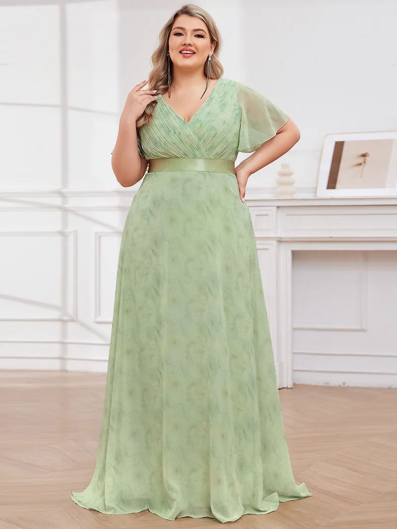 ever MONICA|Robe de soirée élégante en mousseline taille haute(Vente Finale)
