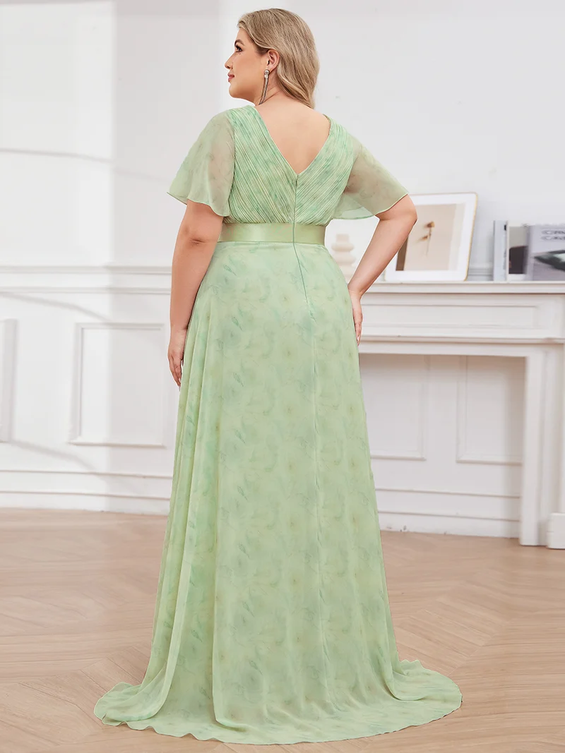 ever MONICA|Robe de soirée élégante en mousseline taille haute(Vente Finale)