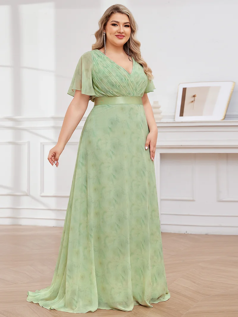 ever MONICA|Robe de soirée élégante en mousseline taille haute(Vente Finale)