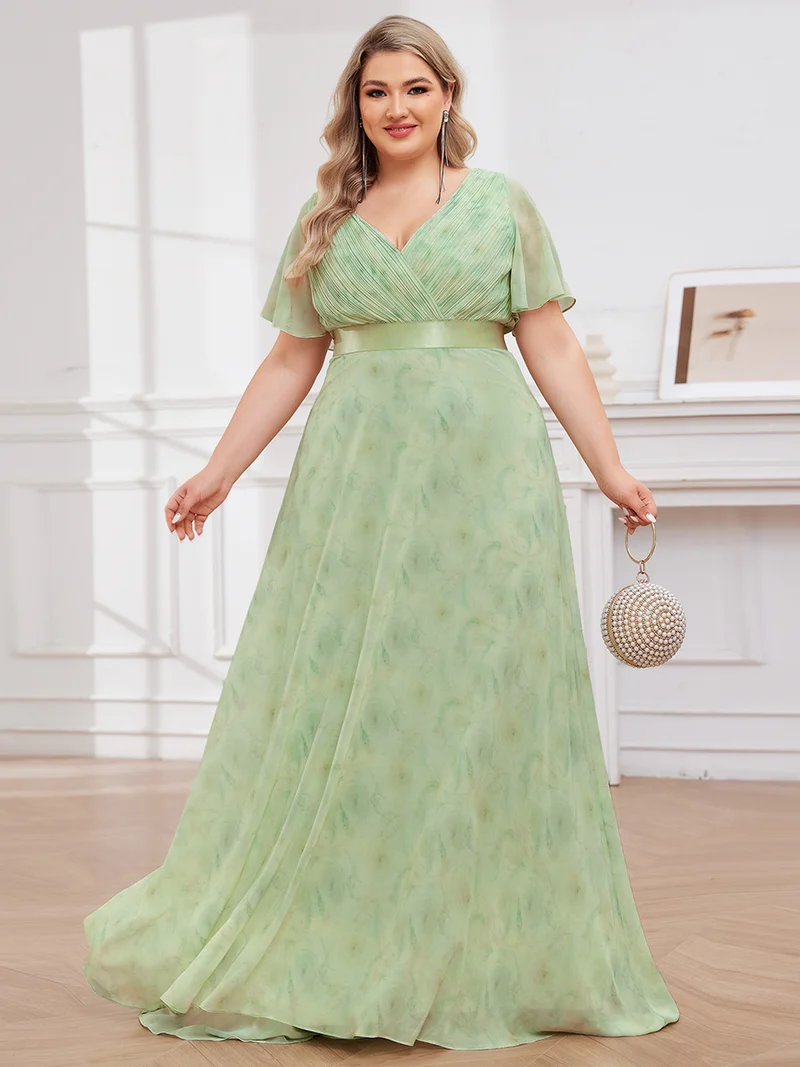 ever MONICA|Robe de soirée élégante en mousseline taille haute(Vente Finale)