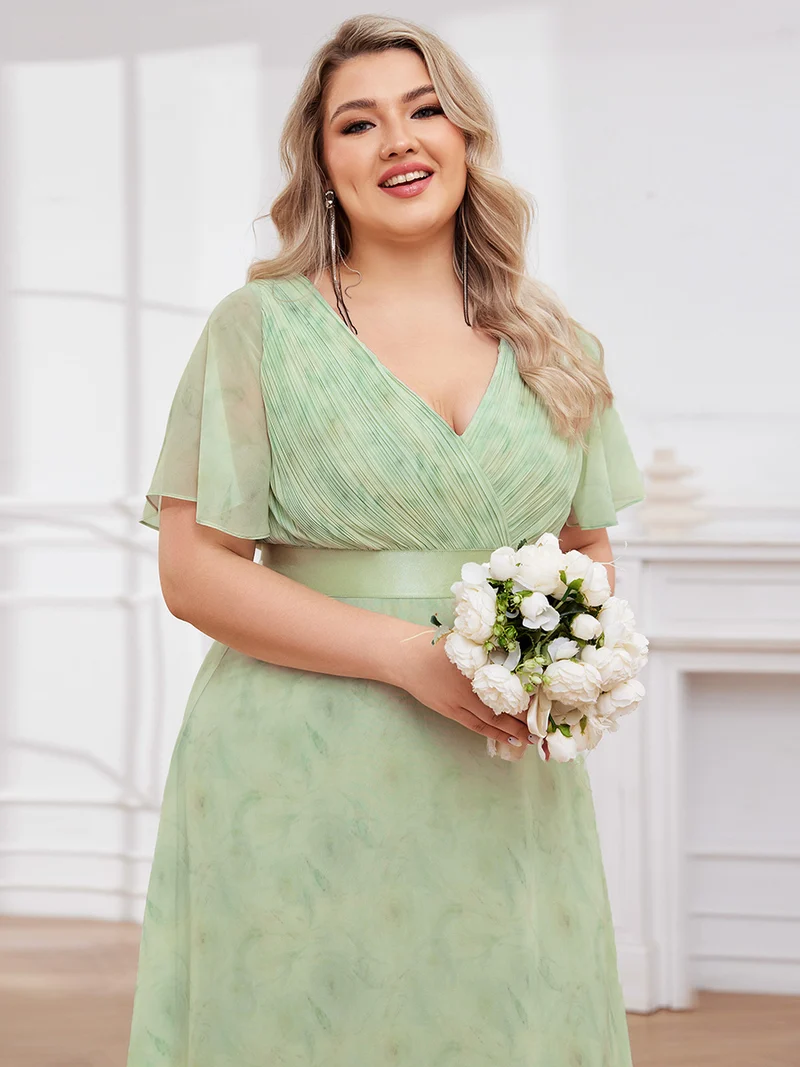 ever MONICA|Robe de soirée élégante en mousseline taille haute(Vente Finale)