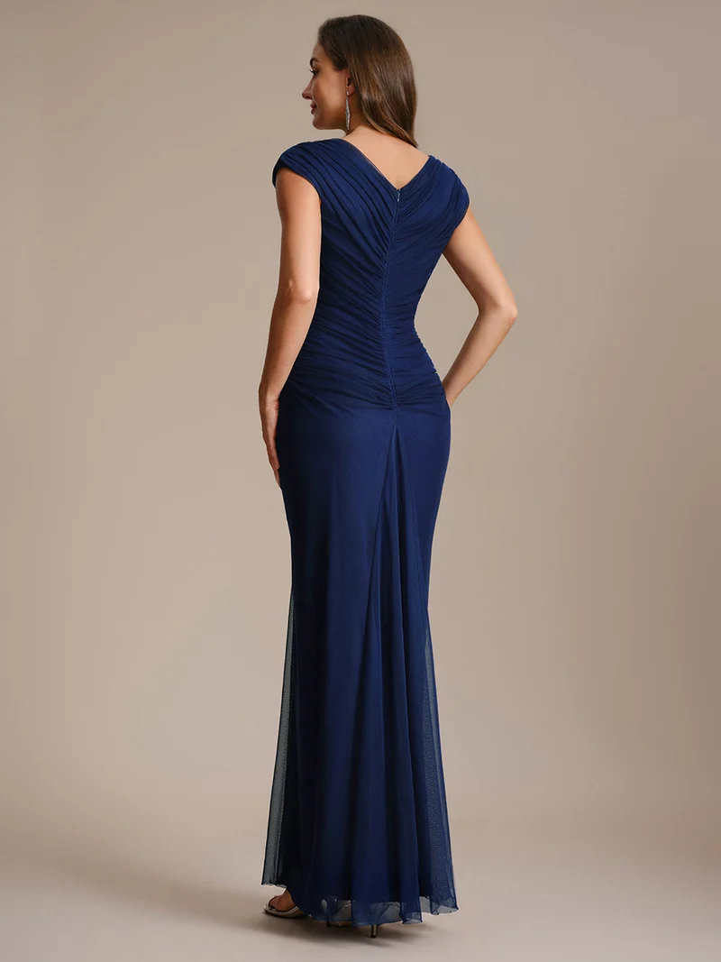 Robe maxi bodycon transparente à manches courtes en sequins