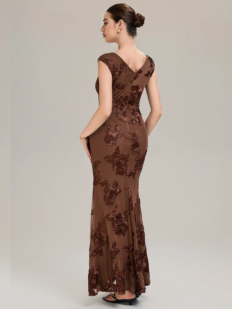 Robe de Soirée Chic Sirène Sans Manches à Épaule Unique en Tissu à Faible Élasthanne