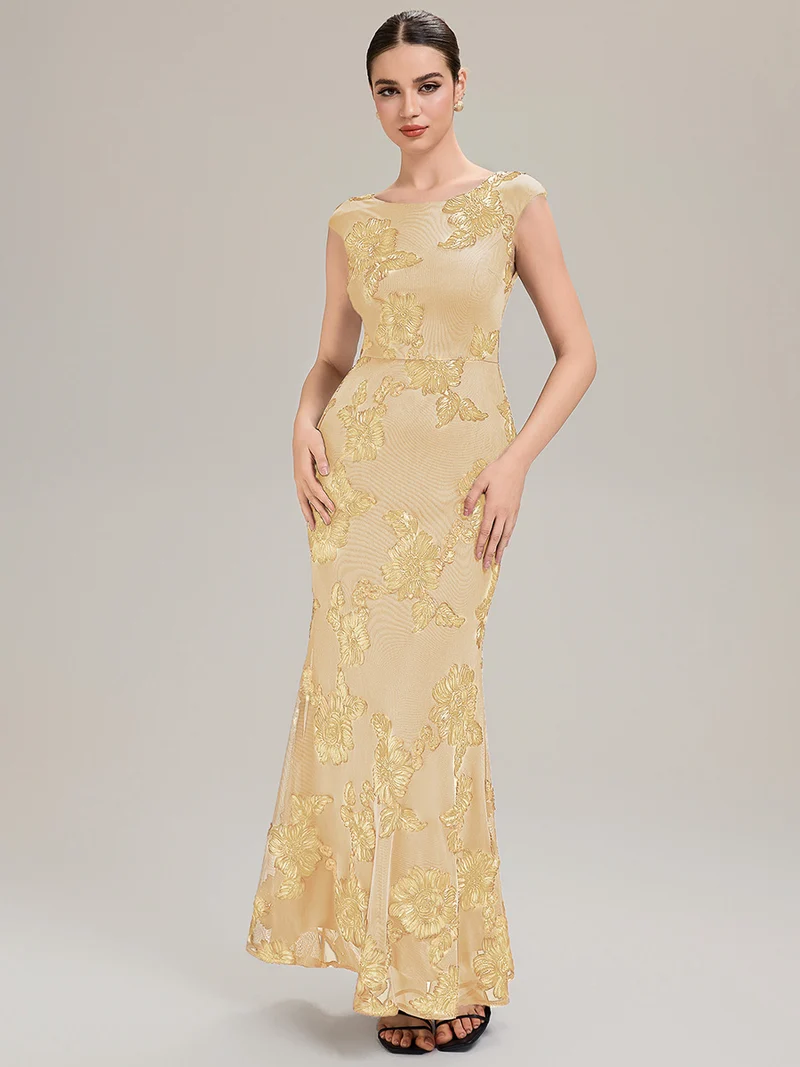Robe de Soirée Chic Sirène Sans Manches à Épaule Unique en Tissu à Faible Élasthanne