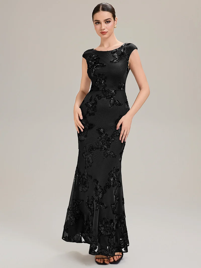 Robe de Soirée Chic Sirène Sans Manches à Épaule Unique en Tissu à Faible Élasthanne