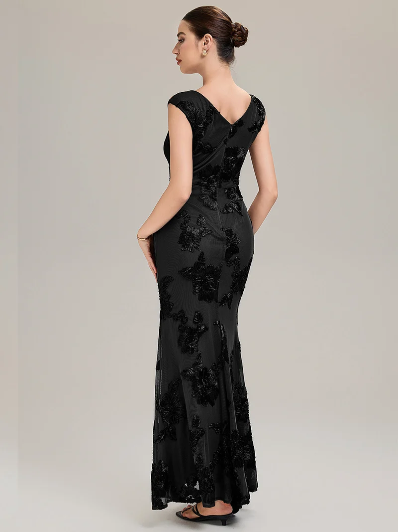 Robe de Soirée Chic Sirène Sans Manches à Épaule Unique en Tissu à Faible Élasthanne