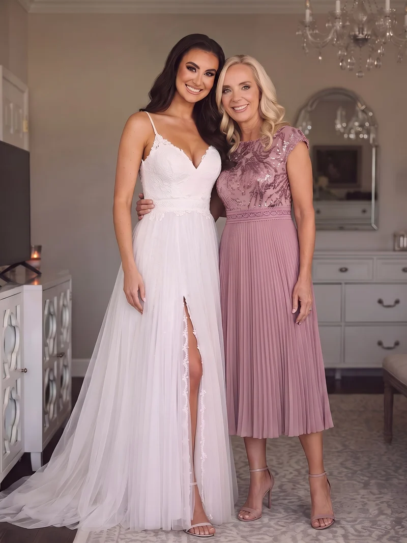 Robe midi sans manches à sequins col rond en A