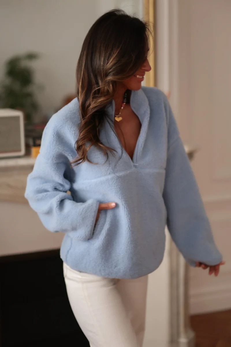 Polaire Fey bleu à zip
