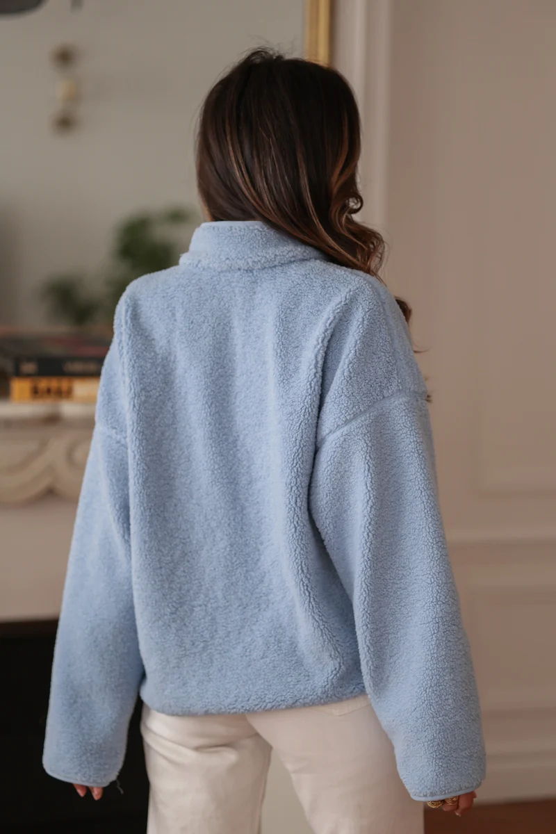 Polaire Fey bleu à zip