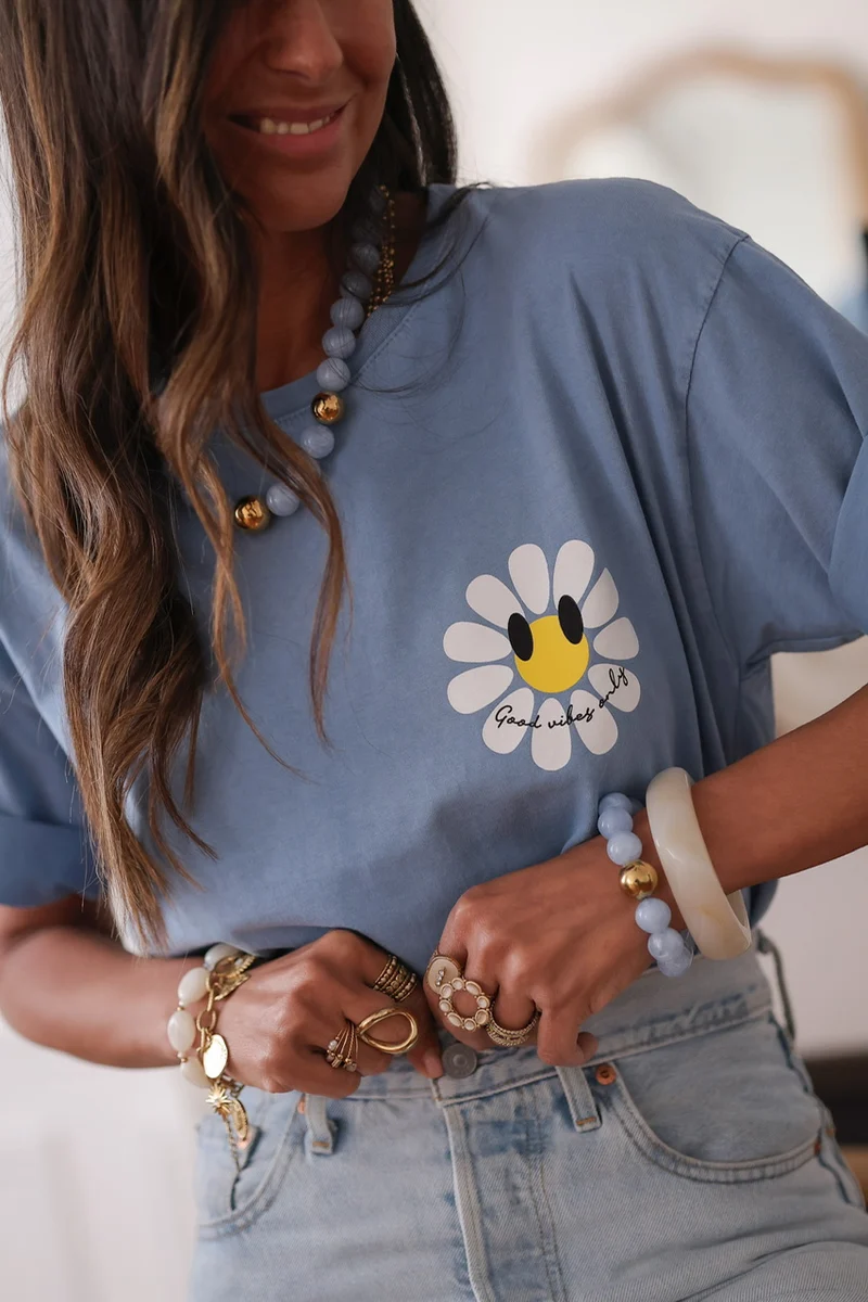 Tee-shirt Marguerite bleu